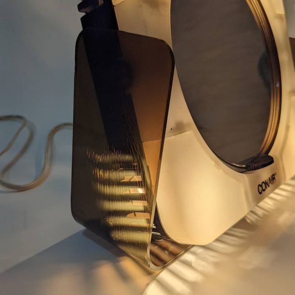 Vintage 1980's Conair Light Up Vanity 2-Way Mirror Brown and Cream - Picture 10 of 10